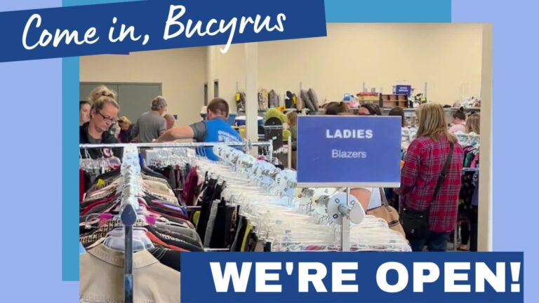 Customers shopping inside the Bucyrus Goodwill store.